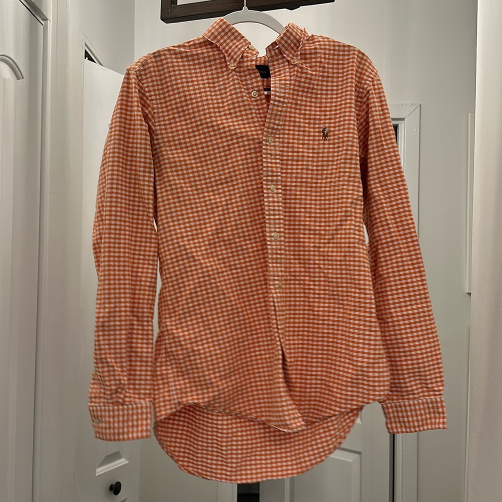 Men’s Orange Ralph Lauren Button Down